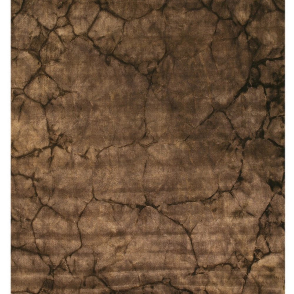 Black Handmade Wool Contemporary Dip Dyed Rug, 3' x 5'